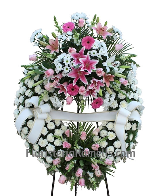 Corona Funeraria Rosa